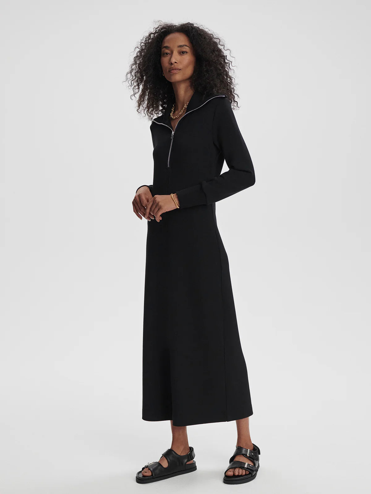 Alexis Midi Dress- Black