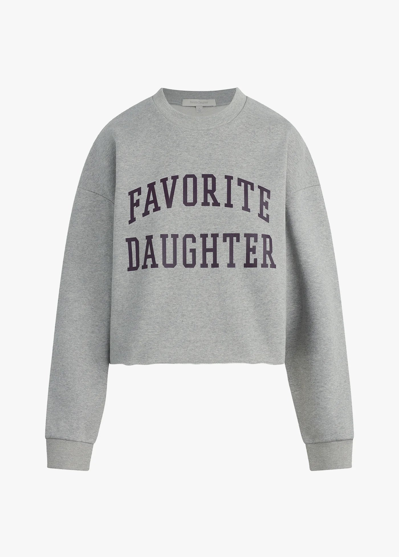 The Cropped Collegiate Sweatshirt- Heather/Burgundy
