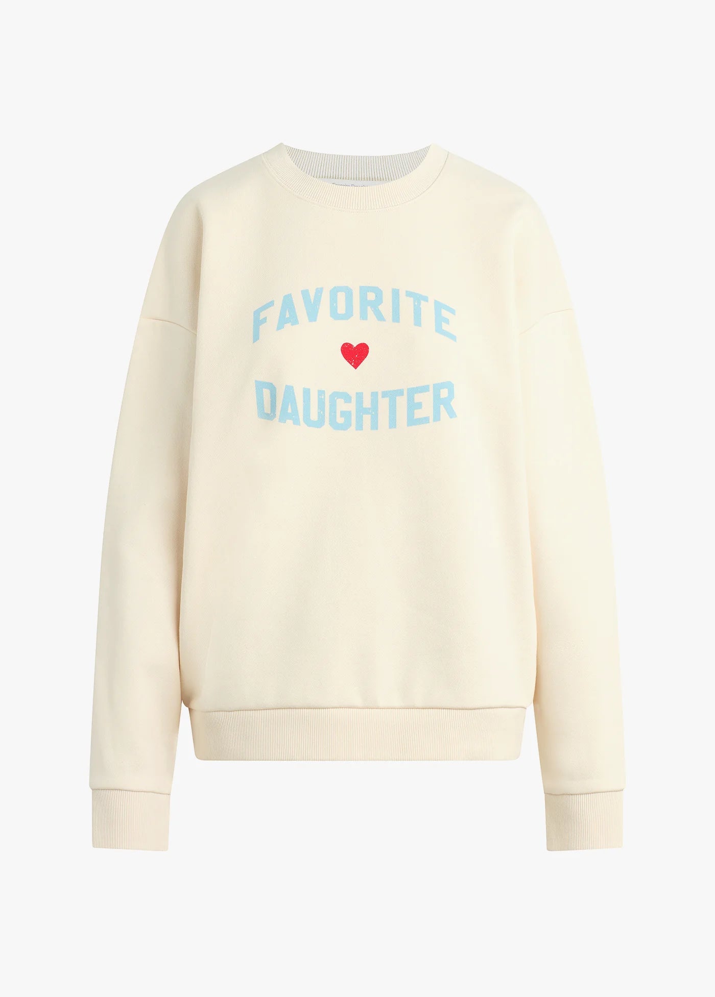 Favorite Daughter Heart Logo Sweatshirt- Gardenia Baby Blue