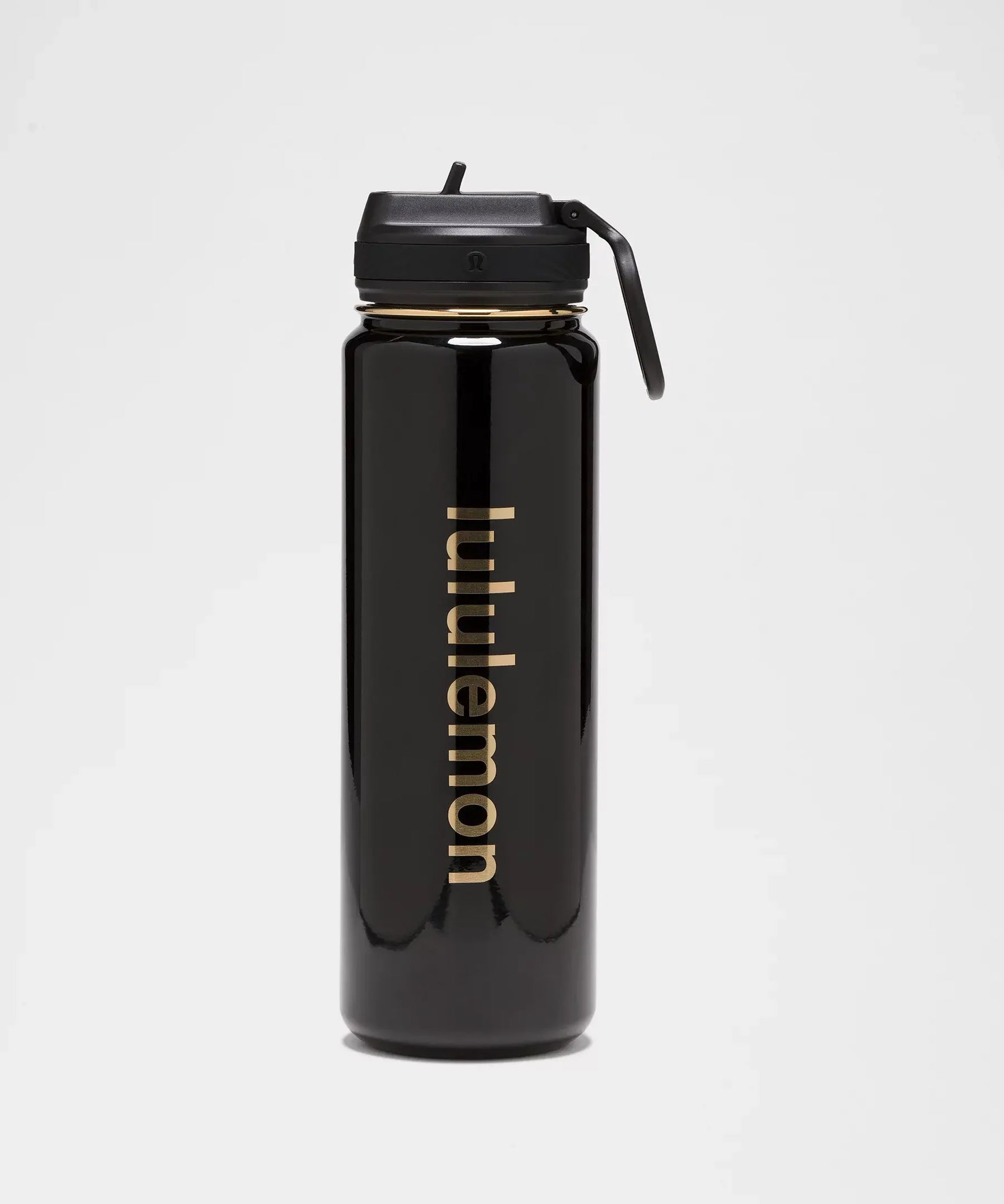 Back To Life Sport Bottle 24Oz. Straw Lid- Black Gold Shine