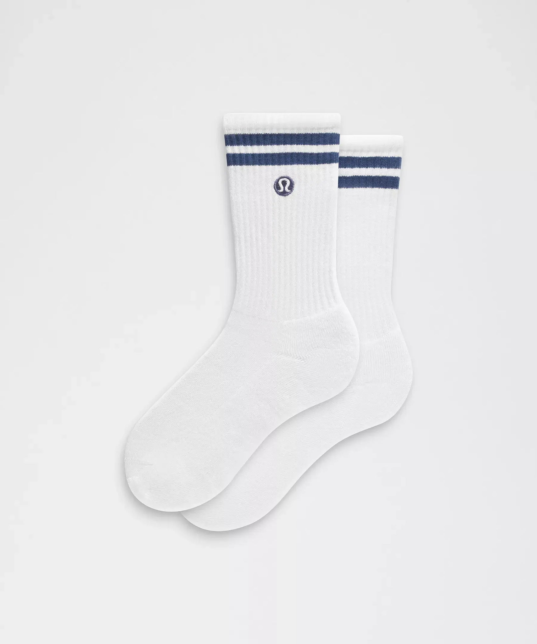 Daily Essential Sock- White/Blue Twill