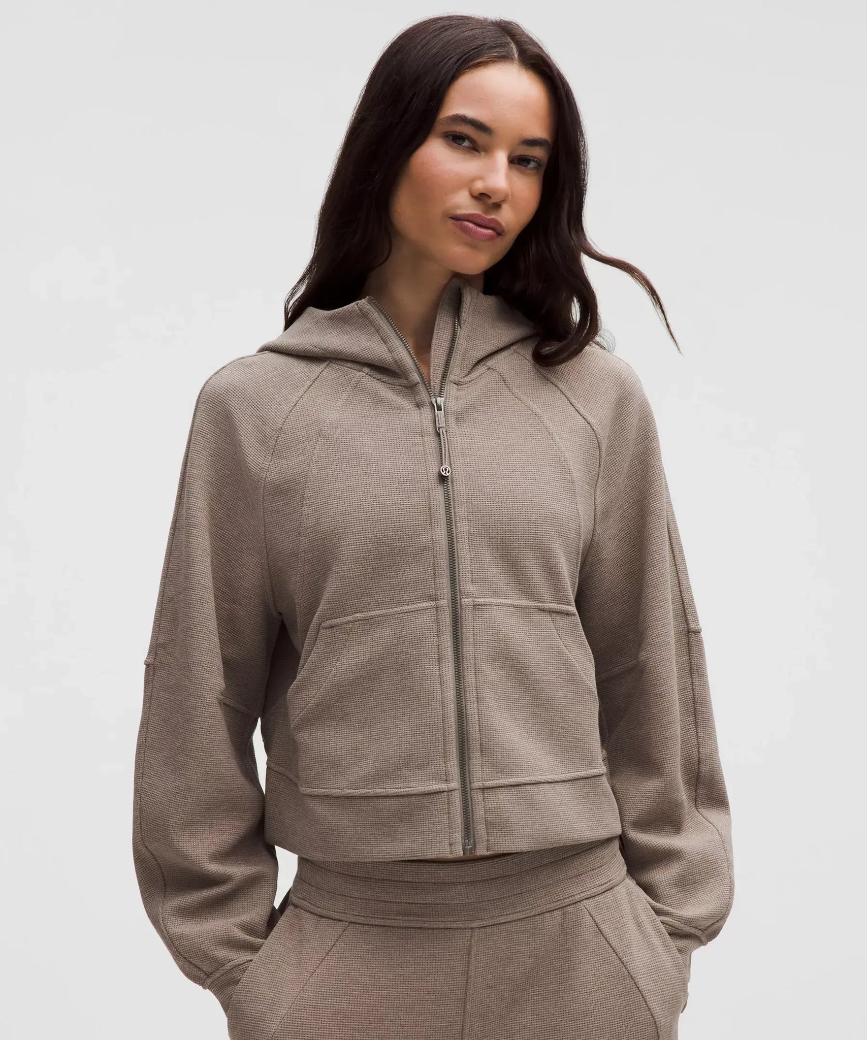 Scuba Oversized Full-Zip Hoodie *Waffle- Heathered Warm Ash Grey