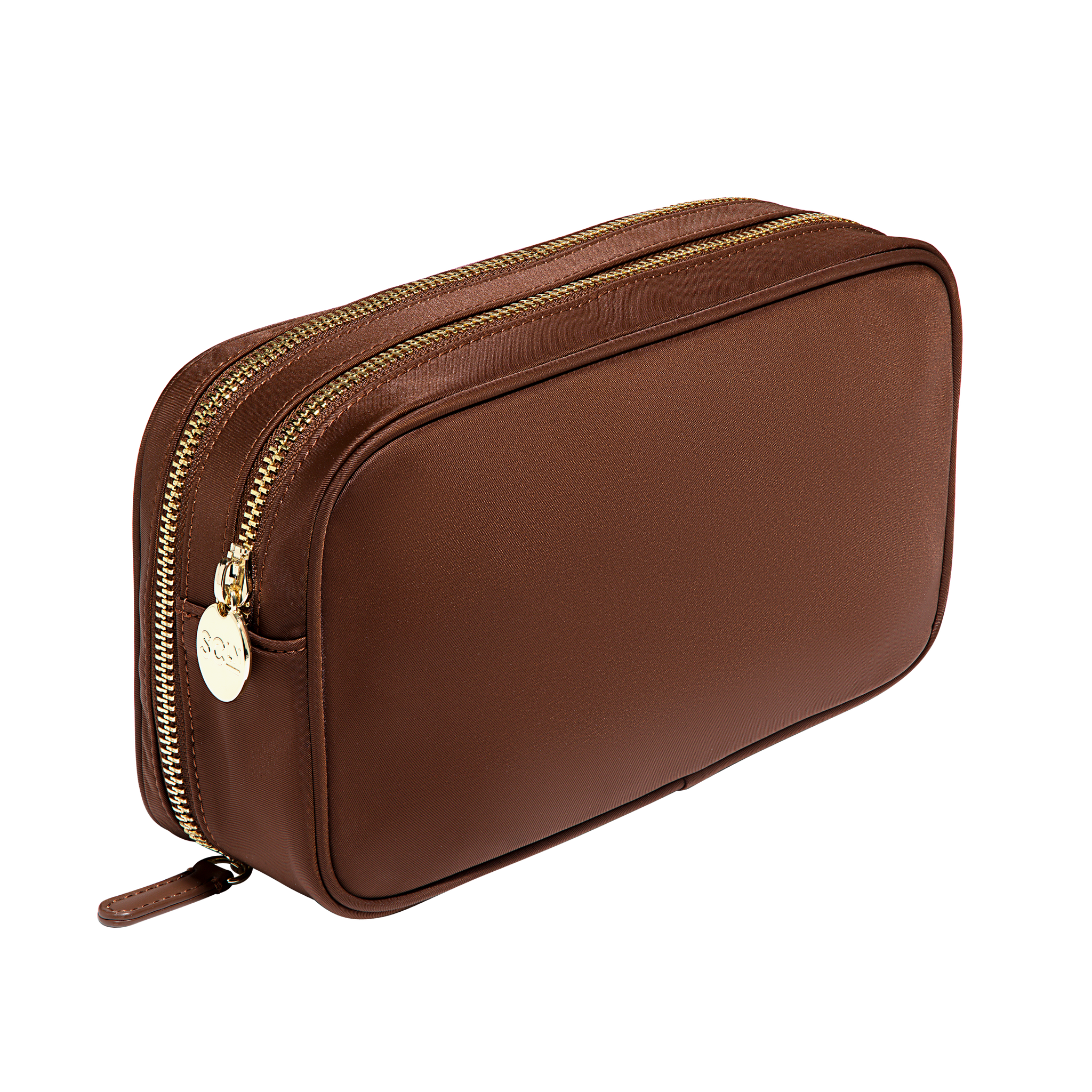 Double Zipper Pouch- Espresso