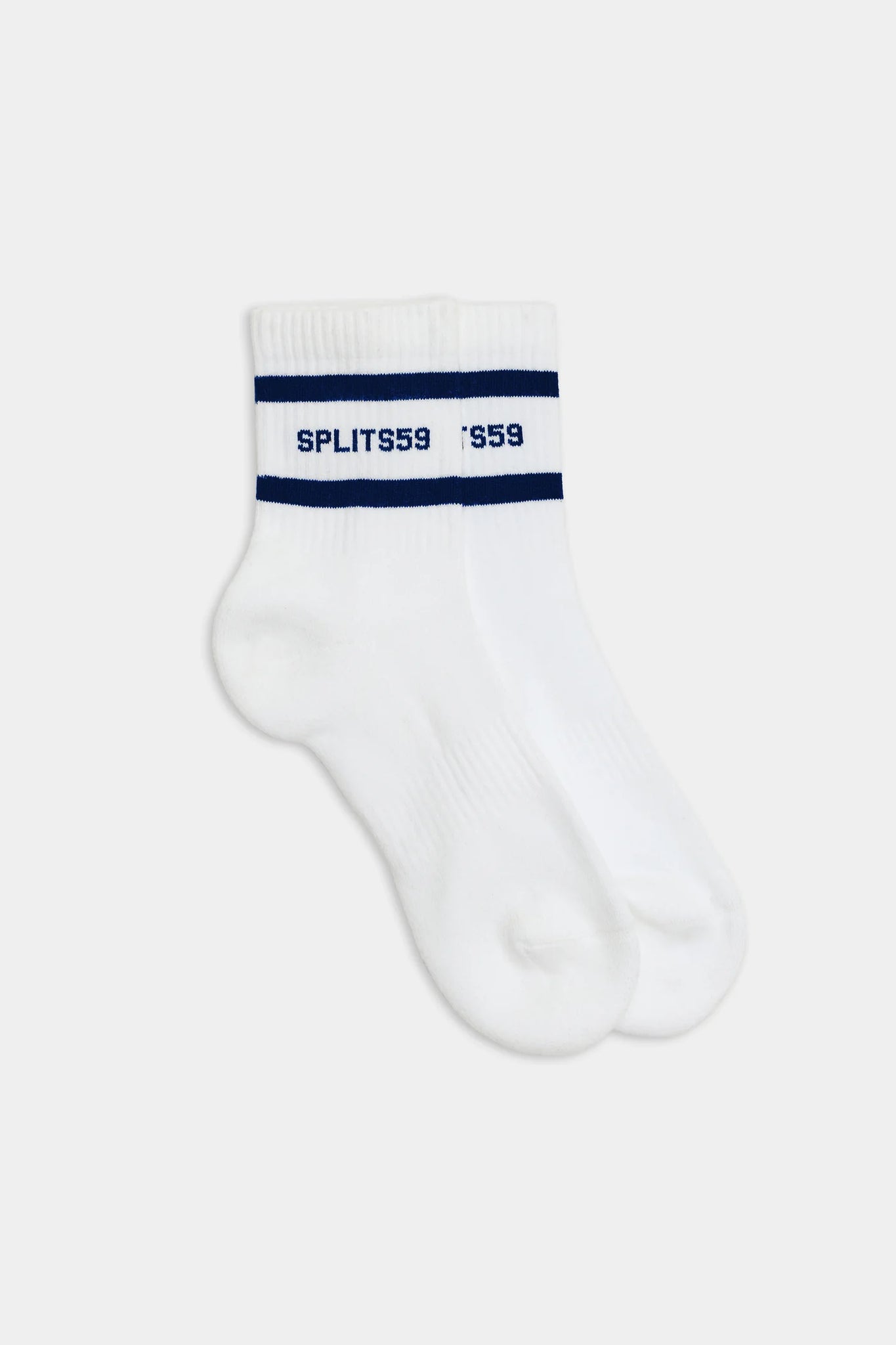 Logo Stripe Quarter Sock- White/Indigo