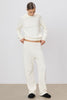 Straight Leg Sweatpant- Cream