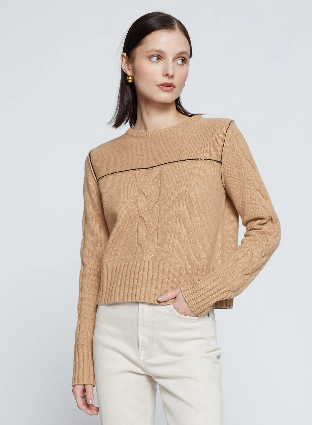 The Marlon Cable Knit Sweater- Toffee