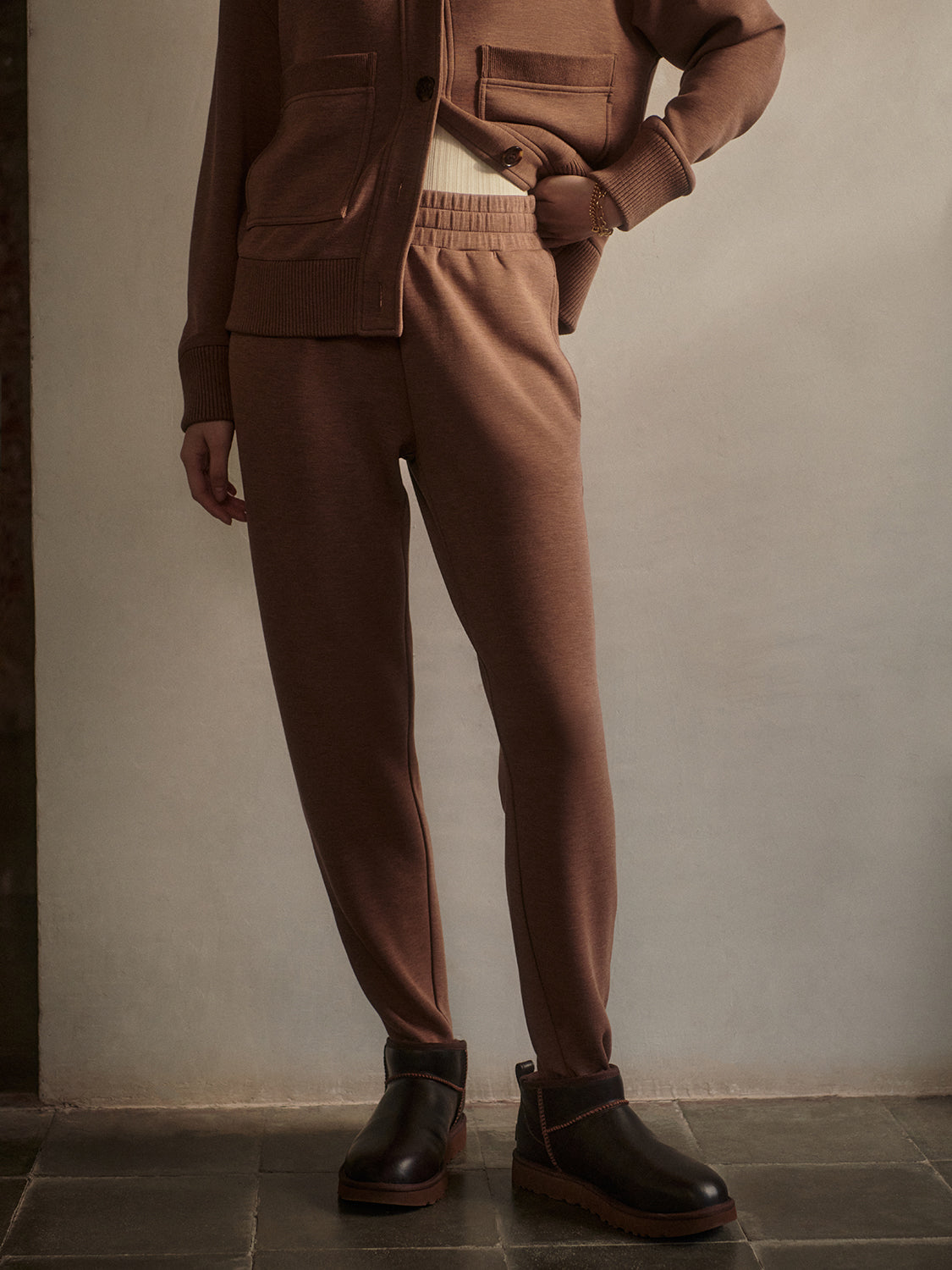 The Slim Zip Hem Pant 26"- Golden Bronze Marl