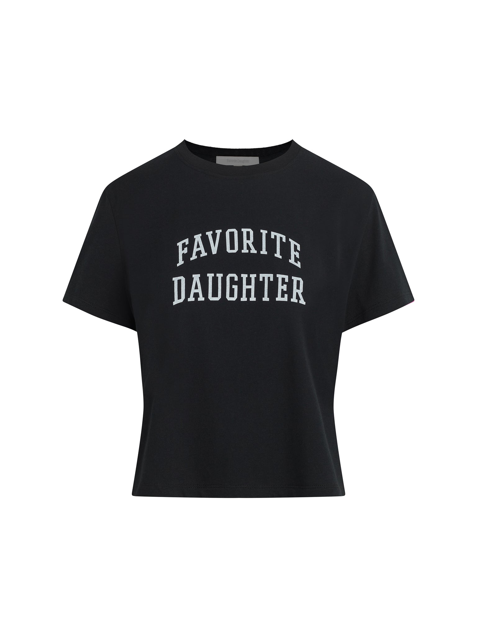 Favorite Daughter Cropped Collegiate Tee- Black