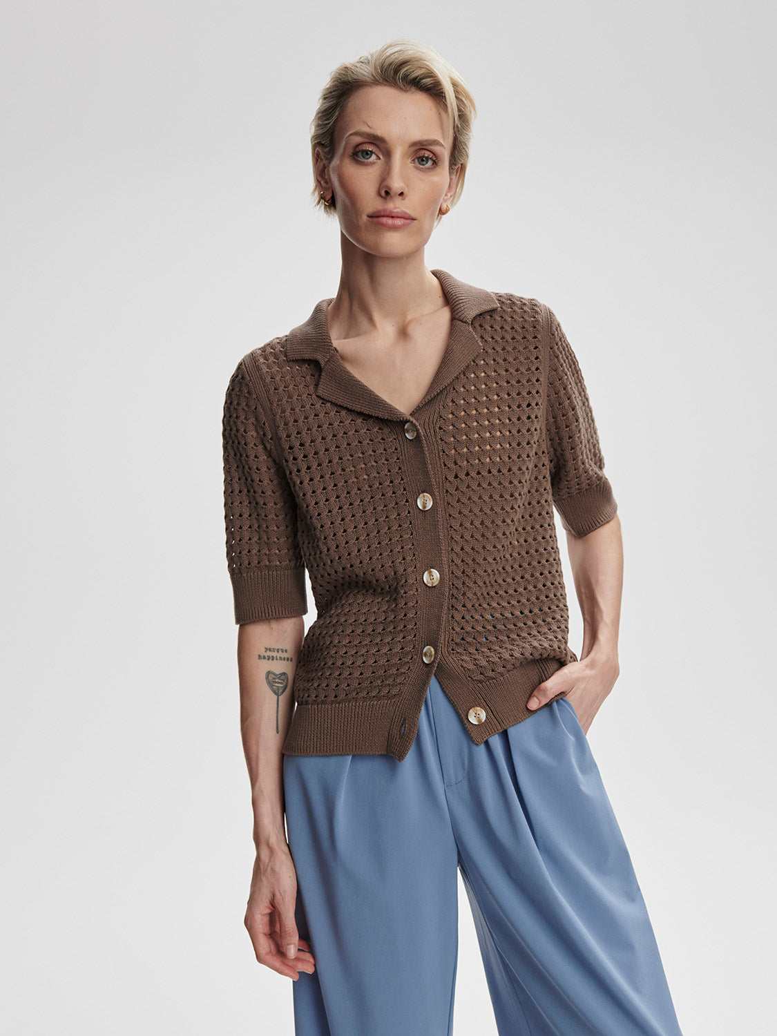 Ellie Knit Shirt- Chocolate Chip