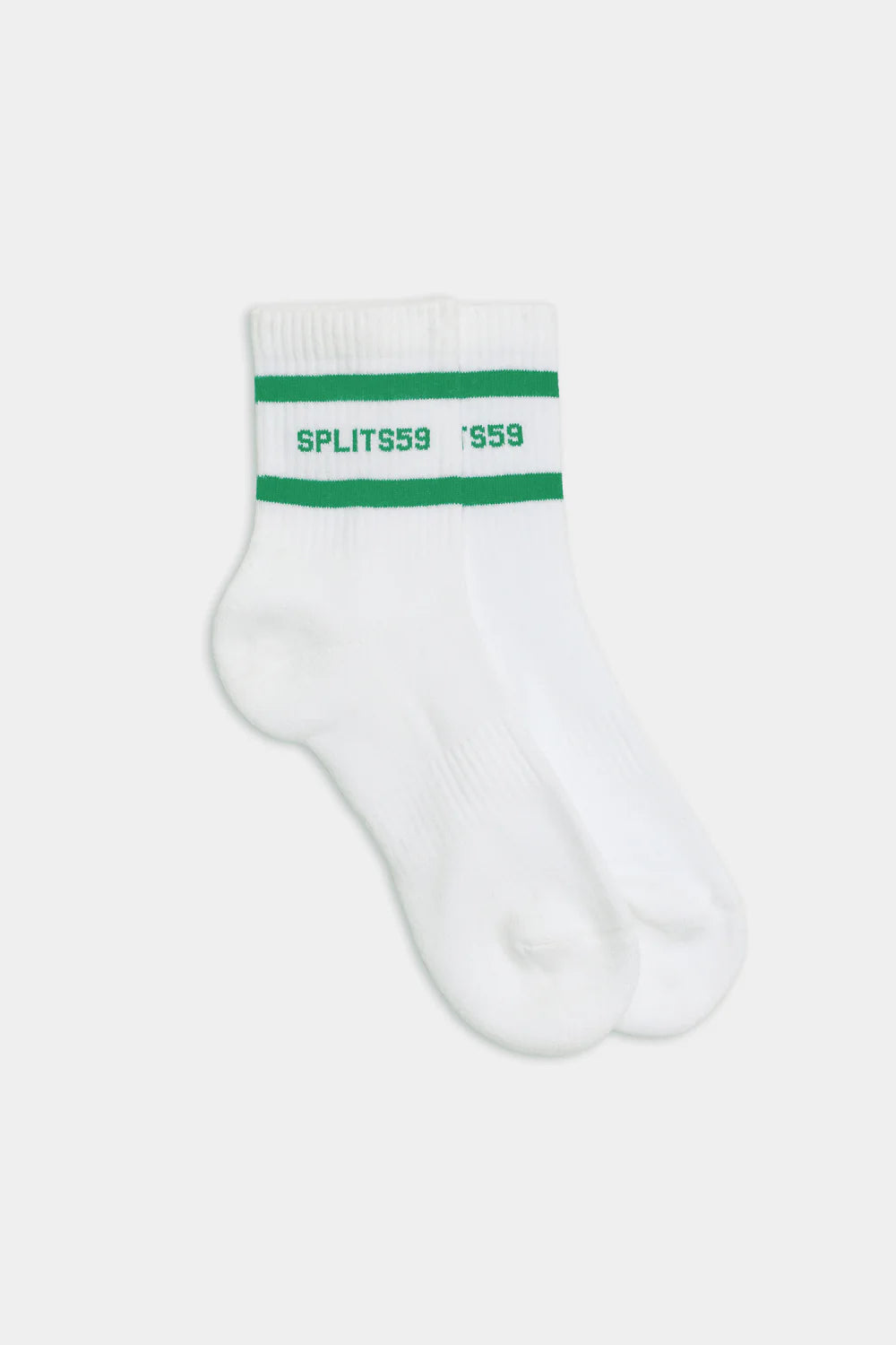 Logo Stripe Quarter Sock- White/Grass